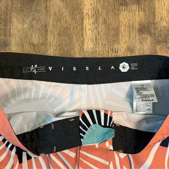 Vissla Men’s The Lark Eric Geiselman Signataure Floral Swim Board Short Size 32 - Picture 9 of 13
